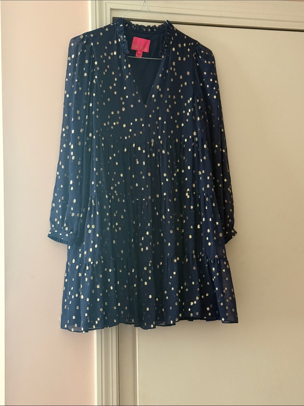 Lilly Pulitzer Navy Tunic with Metallic Dot Print